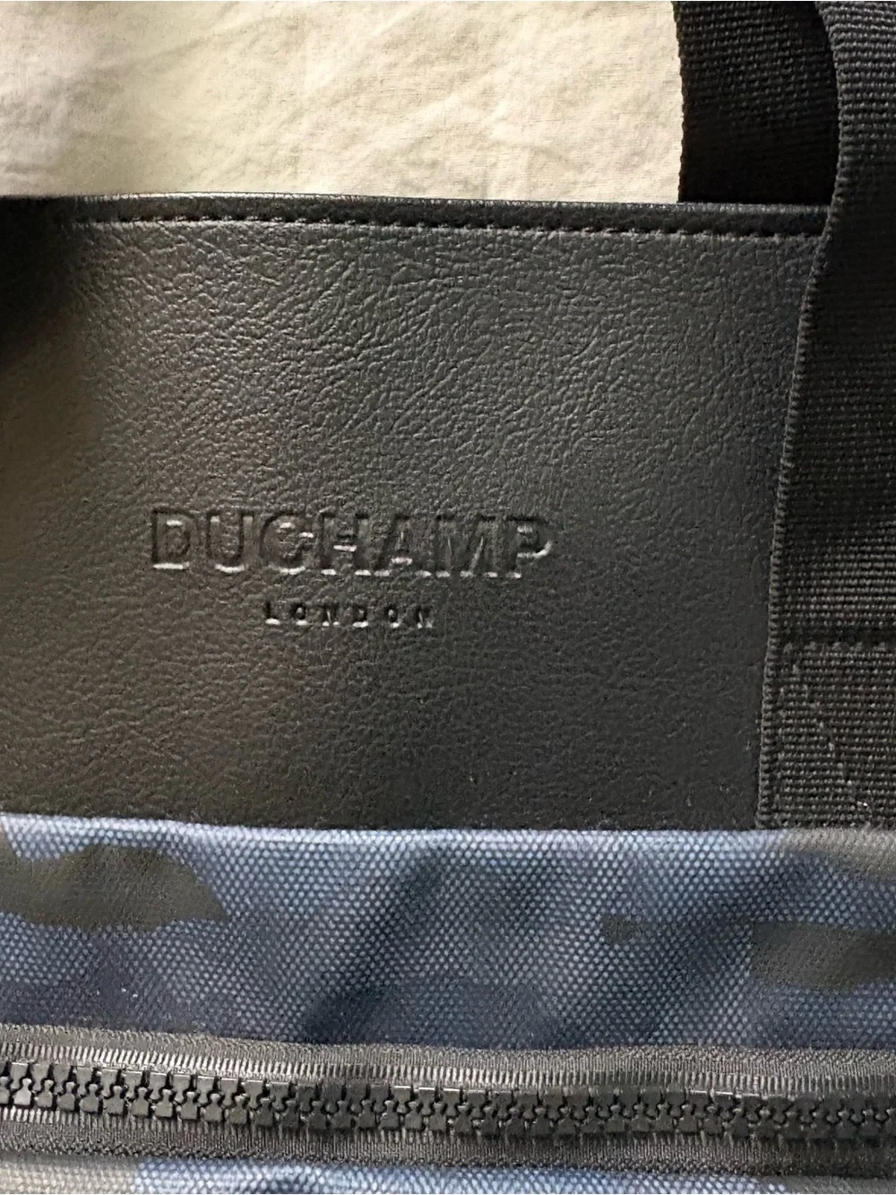 Duchamp London Blue Camo Tote Travel Bag Laptop Water Resistant Trolley Sleeve